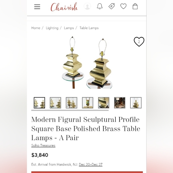 Modern Brass Table Lamps - Picture 5 of 6